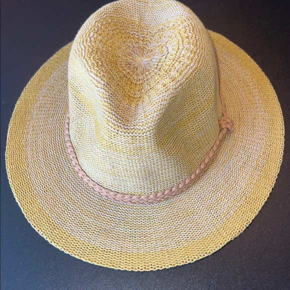 Powder Natalie mango cotton-rich hat w/suede-like braided detail/adjustable-NWT